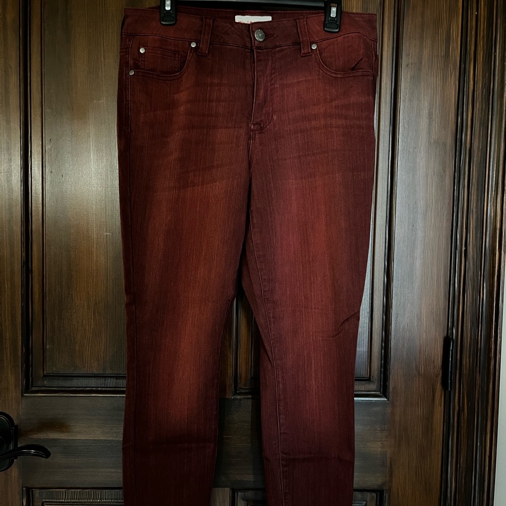 Molly & Isadora size 14 Cognac Leroy Skinny ankle jeans